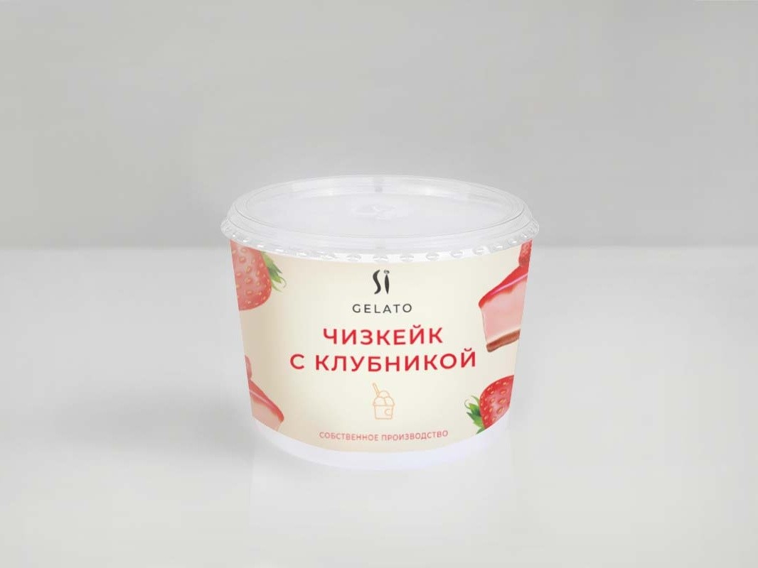 Мороженое Чизкейк с клубникой